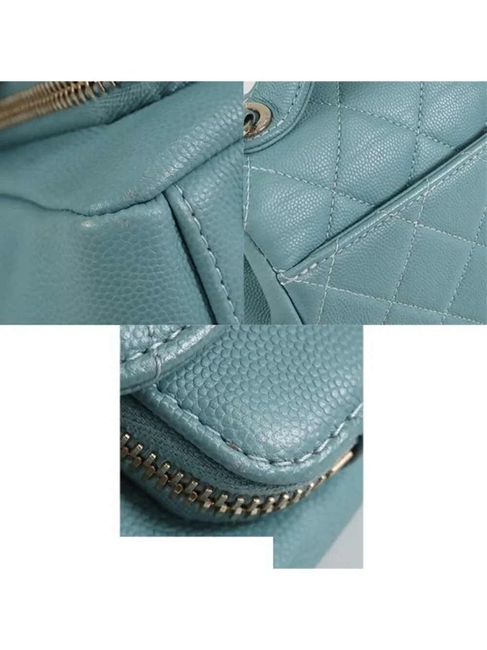 Chanel Affinity Small Pale Blue Gold Caviar Leather 2-Way Shoulder Bag